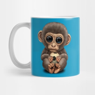 Cute Baby Monkey With Football Soccer Ball Mug